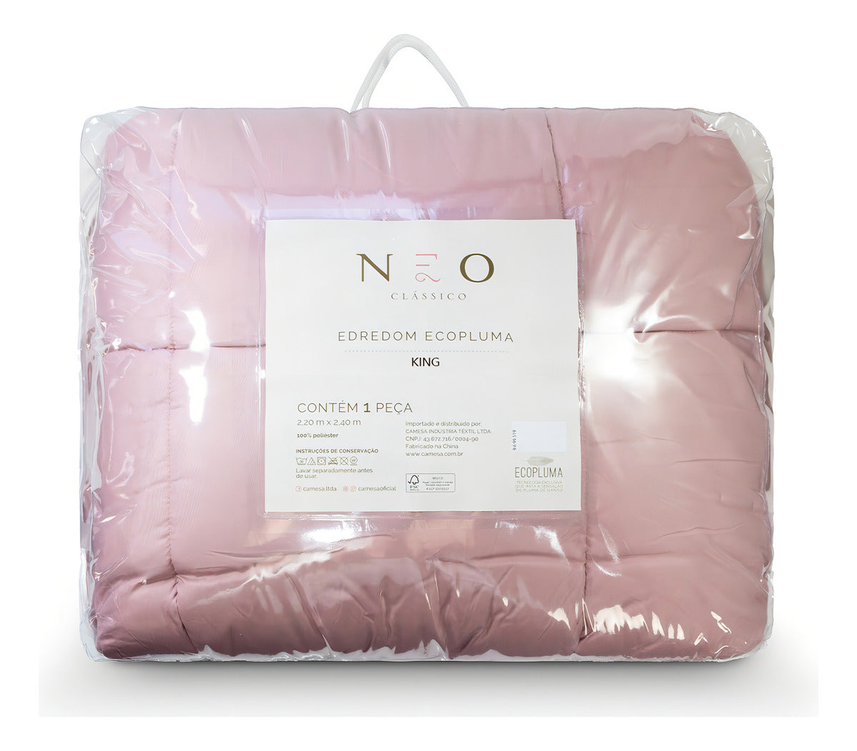 Edredom Ecopluma King Size 280 X 260 Rosé Camesa