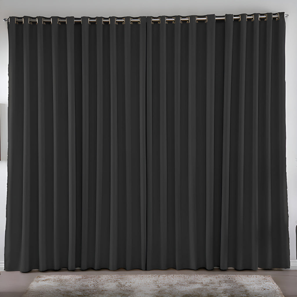 Cortina 3,00x2,80 Metros Blackout Blecaute Preto Corta Luz Em Tecido Grosso Para Quarto E Sala Casa Laura Enxovais