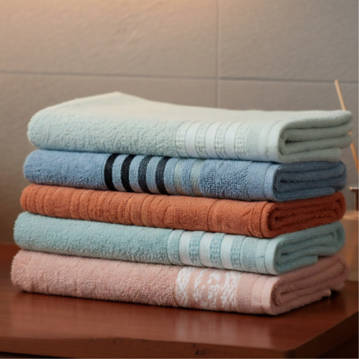 Kit 04 Toalhas De Banho Algodão Conjunto Luxo De Linha Luxo Alta Qualidade Super Macias Casa Laura Enxovais Lisa Listras