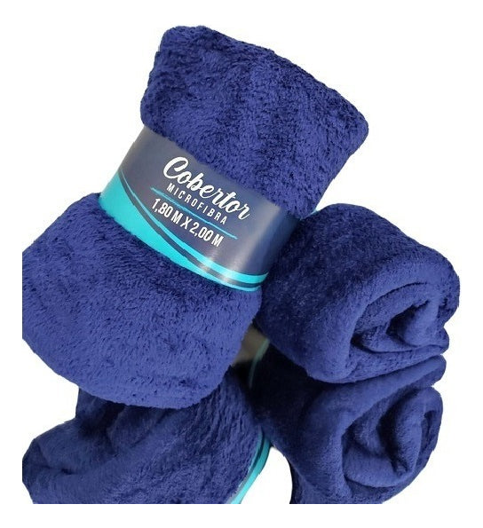 Kit 2 Cobertor Mantinha Microfibra Casal Manta Macia Diversas Cores Lisa Sortida