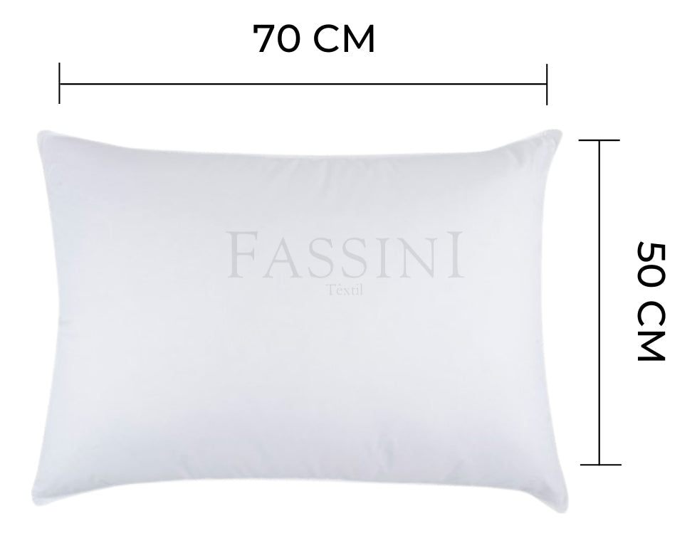 Kit 2 Travesseiros Antialérgico 50x70 Suporte Macio Fibra Siliconada 100% Algodão