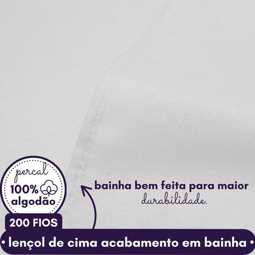 Jogo De Cama Casal Algodão Percal 200 Fios Confortavel Macio