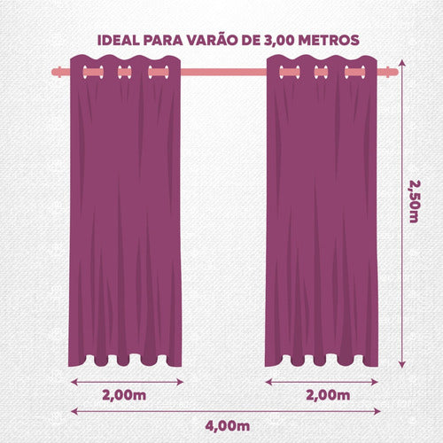 Cortina Gaze De Linho Com Forro Blackout 4m X 2,50 Casa