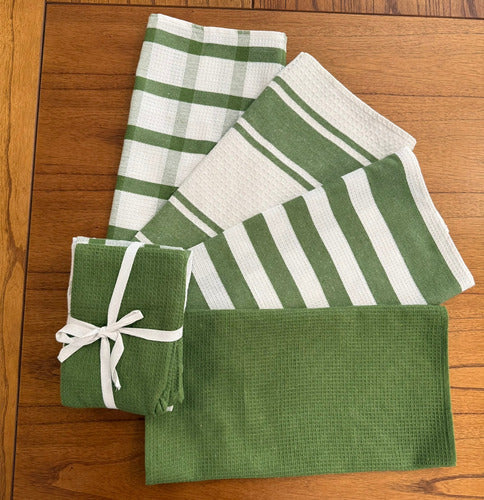 Kit 4 Panos De Copa Atoalhado 60x40cm - Pano De Prato