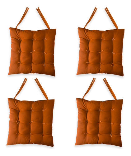 Jogo 4 Assentos Futon 40x40cm Liso Almofada Cozinha Oxford