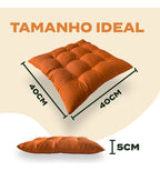 Jogo 4 Assentos Futon 40x40cm Liso Almofada Cozinha Oxford
