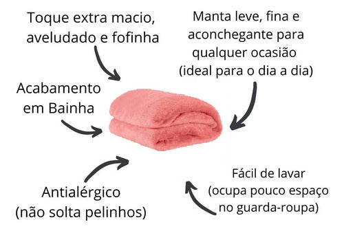 Cobertinha Manta Soft Anti-alergica Solteiro Macia
